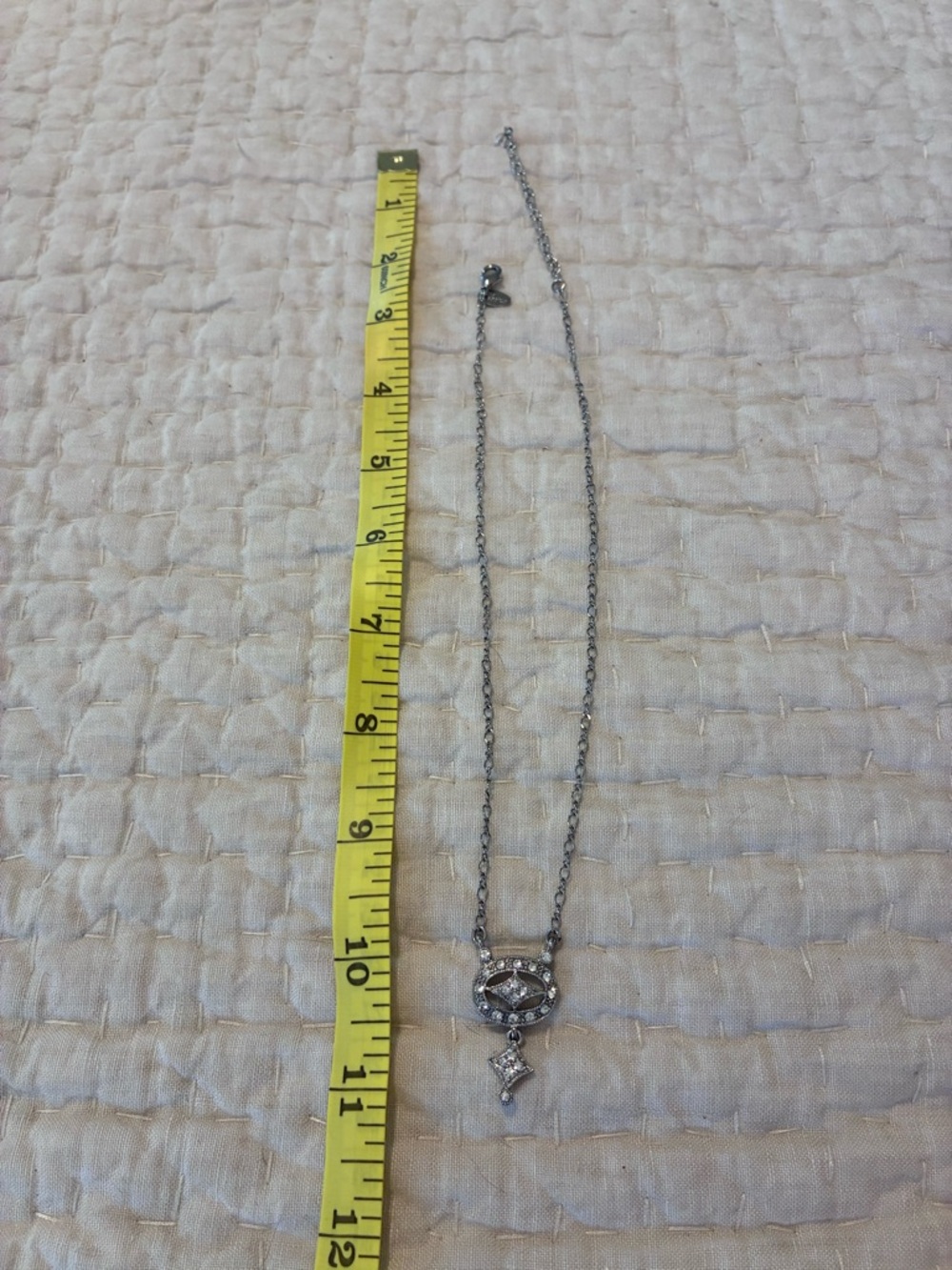 Lia Sophia Silver Crystal Pendant Necklace